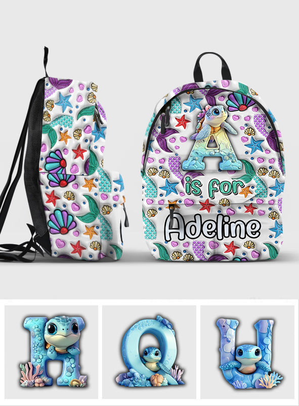 Cute Turtle Alphabet - Personalized Kid Backpack