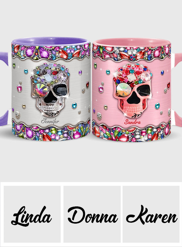 Glitzernder Totenkopf – Personalisierte Tasse mit Totenkopf-Akzent