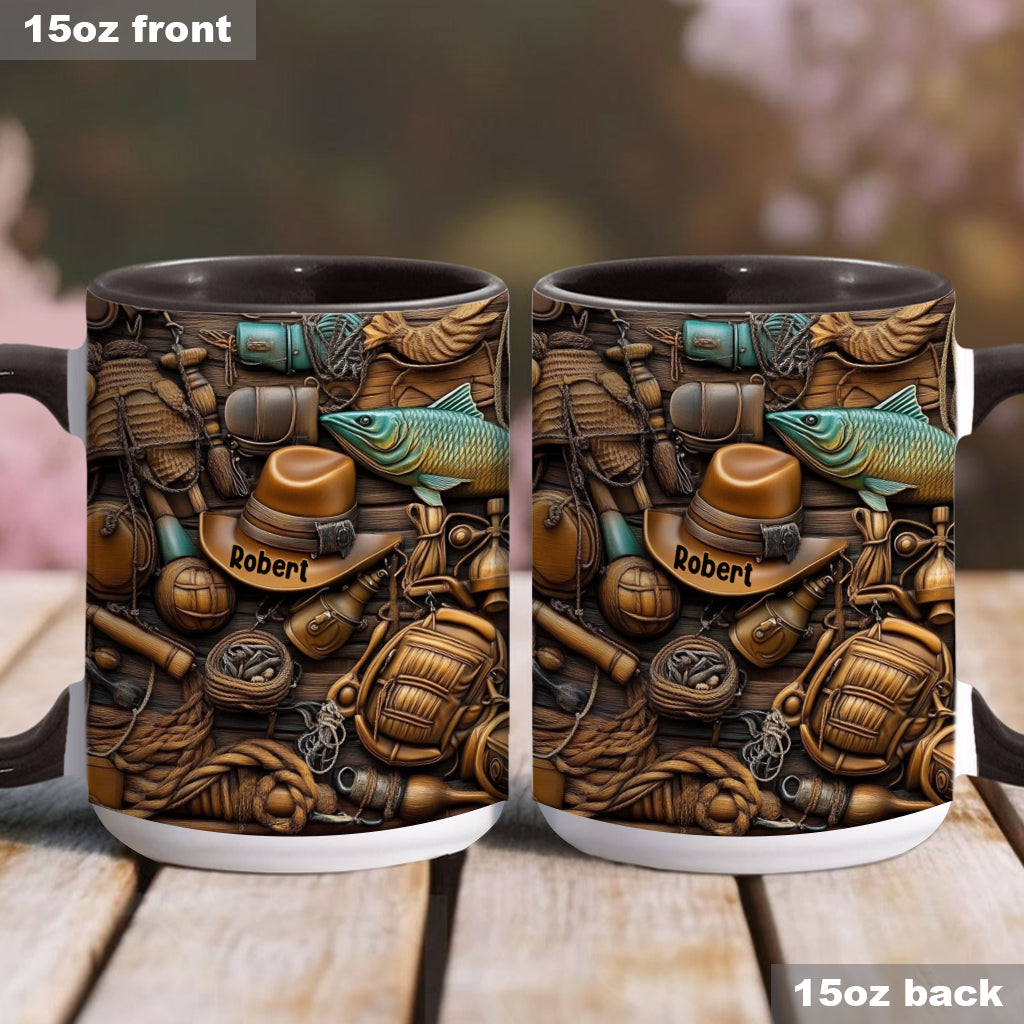 Fishing Life - Personalized Fishing Accent Mug