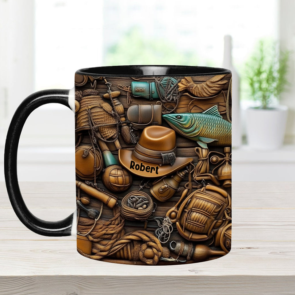 Fishing Life - Personalized Fishing Accent Mug