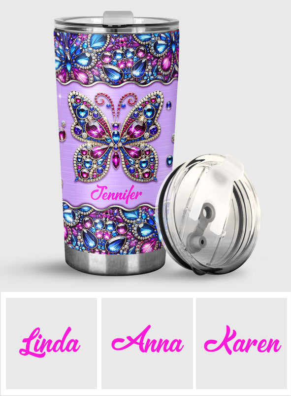 Glitzernder Schmetterling – Personalisierter Schmetterlingsbecher
