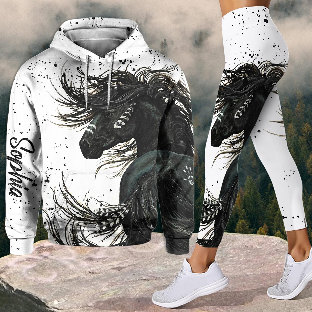Love Horses - Personalized Horse Hoodie and Leggings