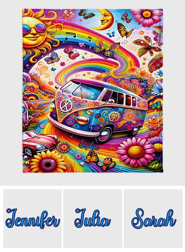 Fantastischer Bus – personalisierte Hippie-Decke