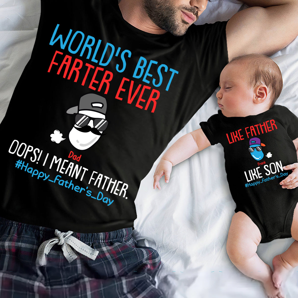World's Best Farter In Training Farter - Personalized Father T-shirt And Baby Onesie