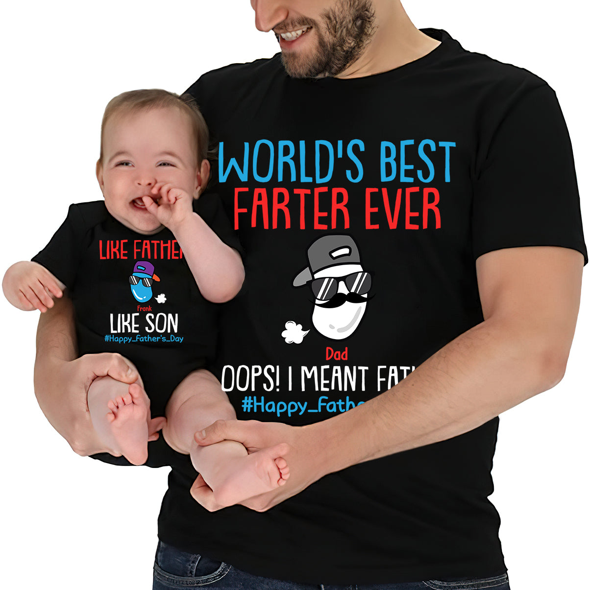 World's Best Farter In Training Farter - Personalized Father T-shirt And Baby Onesie