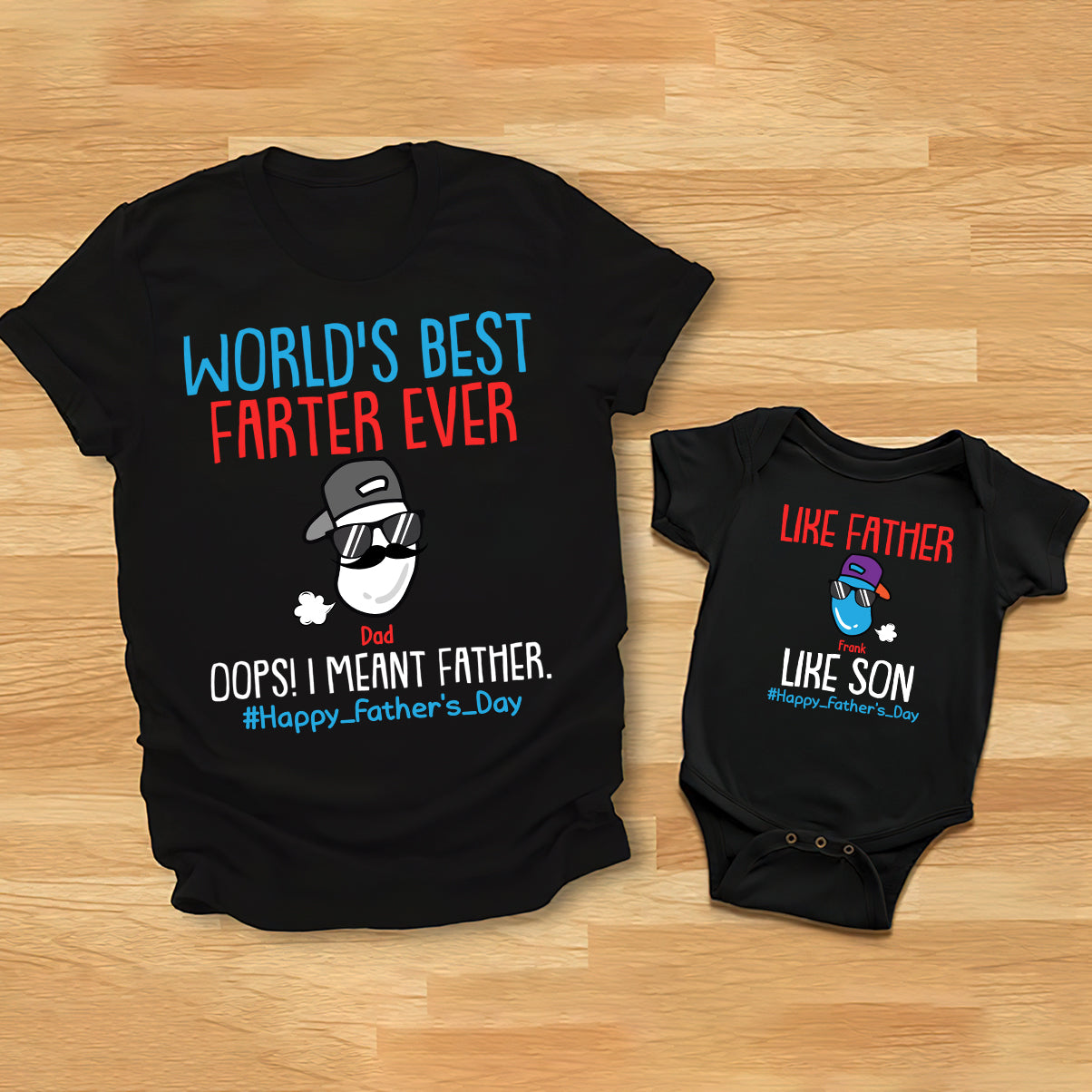 World's Best Farter In Training Farter - Personalized Father T-shirt And Baby Onesie