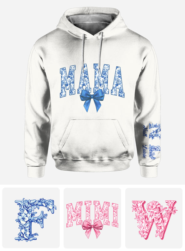 Blue & Pink Floral Toile Mama, Grandma - Personalized Mother All Over Shirt