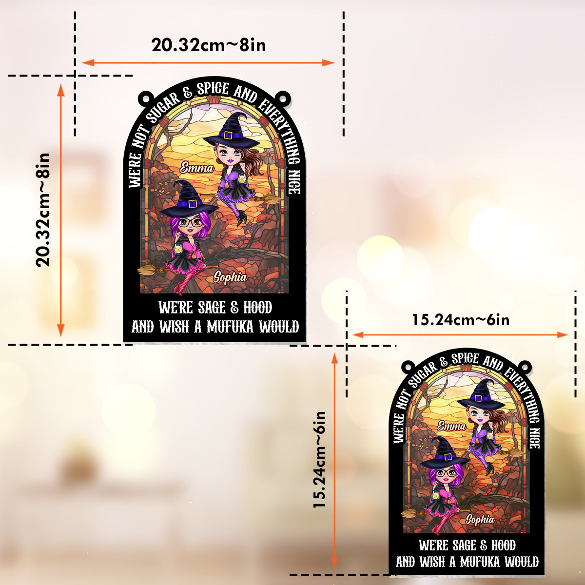 We're Not Sugar & Spice & Everything Nice - Personalized Bestie Window Hanging Suncatcher Ornament