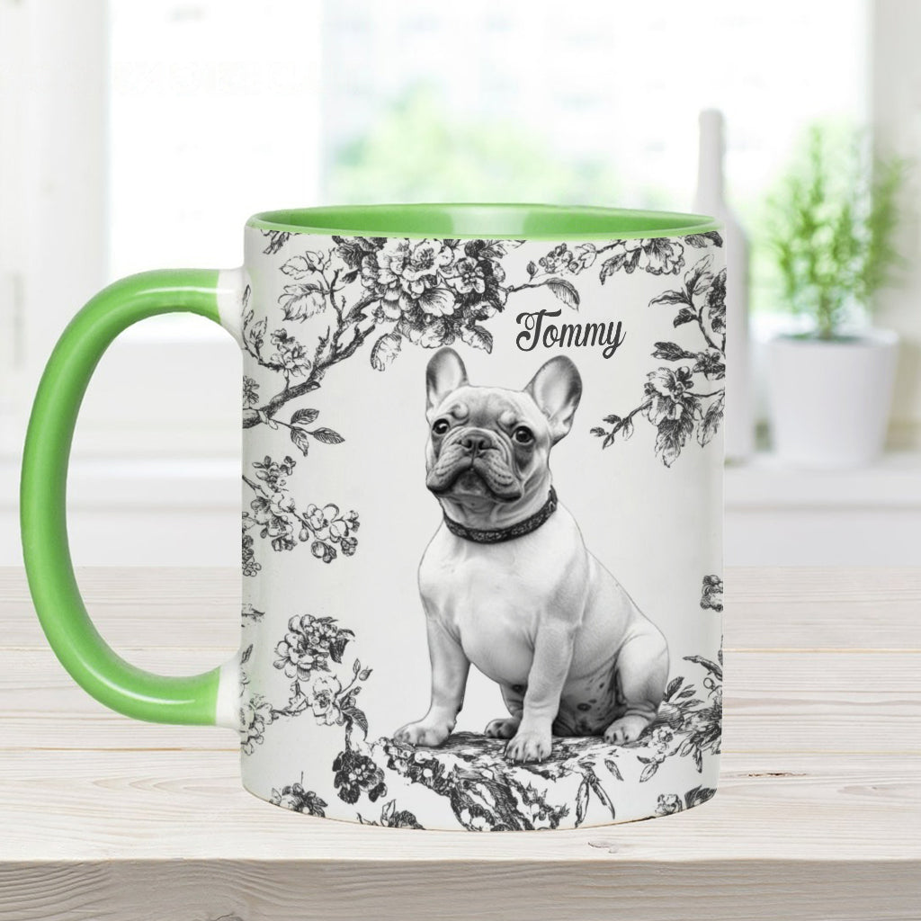 Custom Photo Puppy Toile de Jouy - Personalized Dog Accent Mug