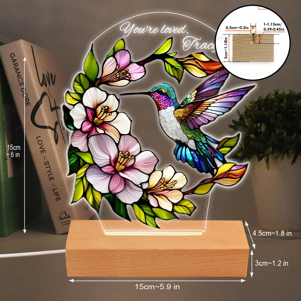 Nature Lovers Butterfly Dragonfly Bee Hummingbird - Personalized Gardening Shaped Plaque Light Base