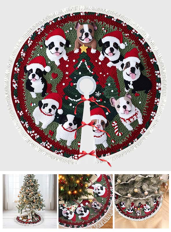 Joyeux Noël ! Joli Pitbull - Jupe de sapin pour chien