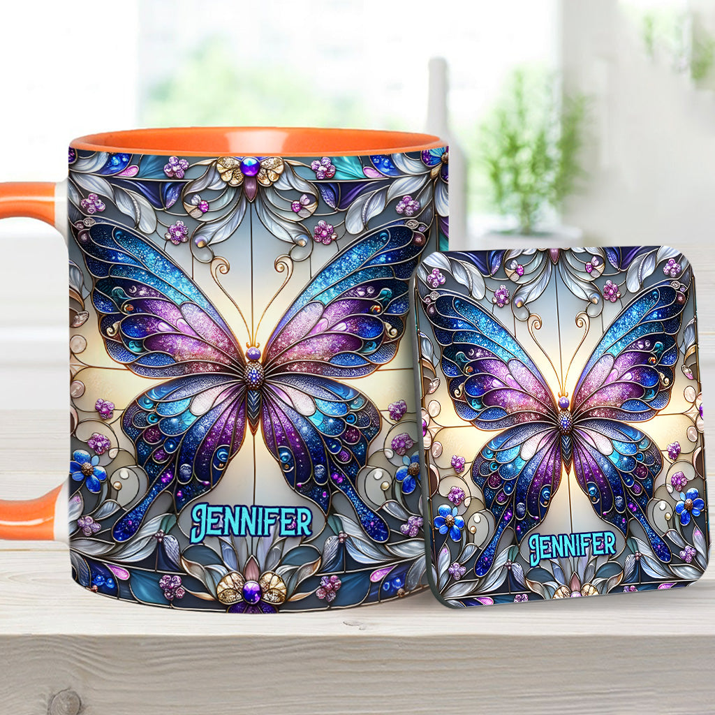 Beautiful Butterfly - Personalized Butterfly Accent Mug
