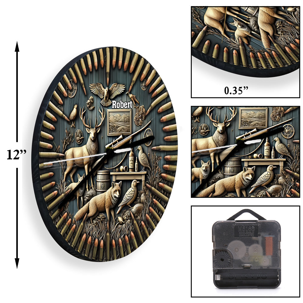It's Hunting Time - Personalized Hunting Wall Clock