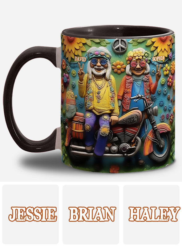 Amour et Paix - Mug personnalisé style hippie