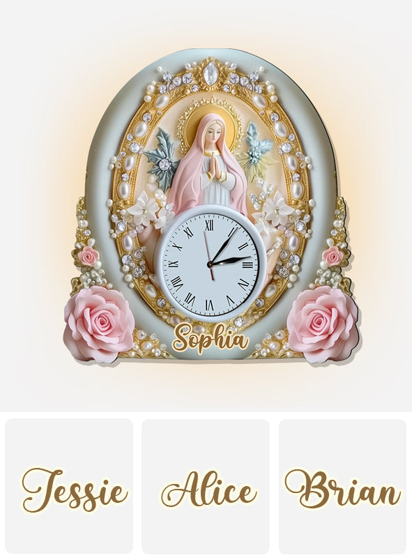 Croyant - Horloge murale lumineuse LED chrétienne personnalisée