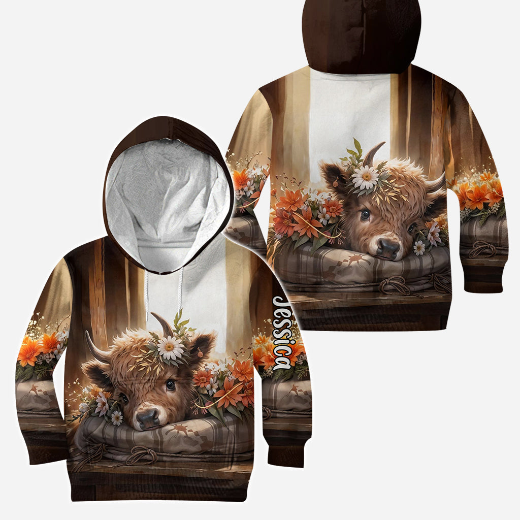 Just A Girl Who Loves Highland Cows - Personalized Highland Cow Hoodie and Leggings