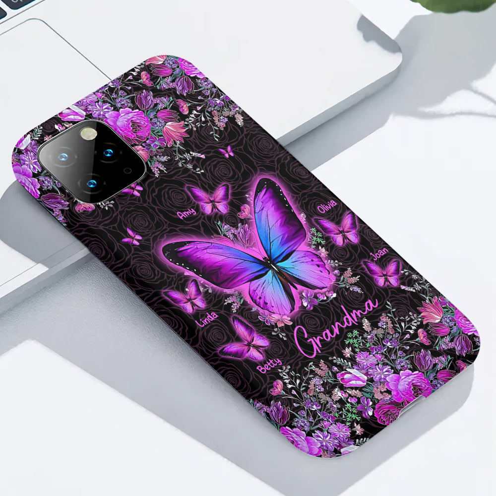 Grandma's Butterflies - Personalized Grandma Full Print Phone Case