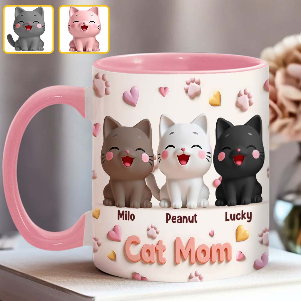 Cat Mom - Personalized Cat Accent Mug