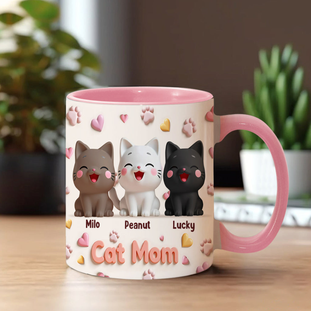 Cat Mom - Personalized Cat Accent Mug