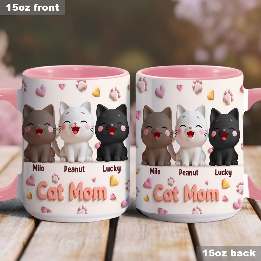 Cat Mom - Personalized Cat Accent Mug