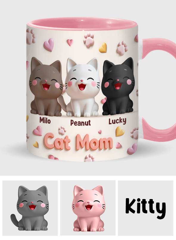 Cat Mom - Personalized Cat Accent Mug