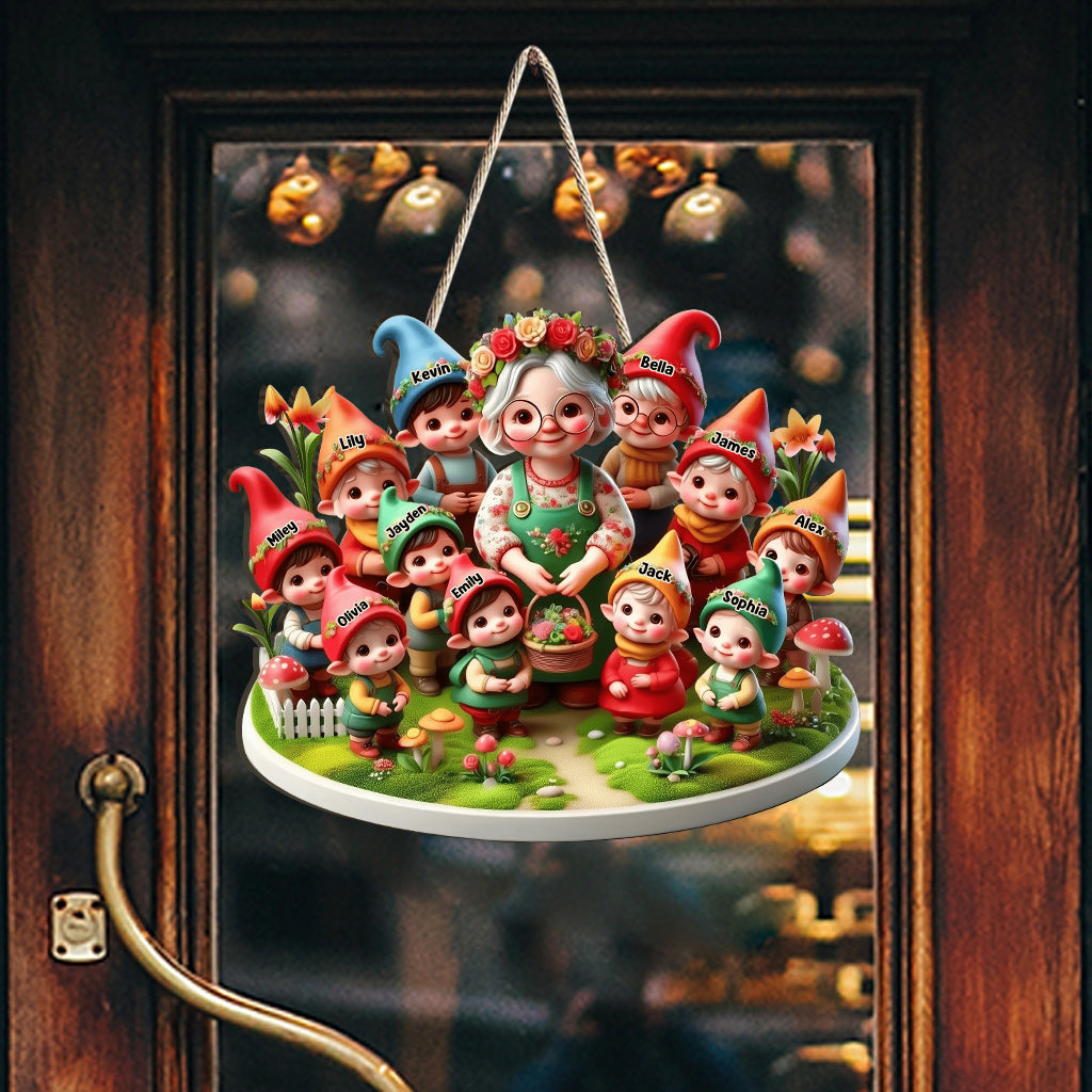 Nana's Gnomes - Personalized Gardening Custom Shaped Wood Sign