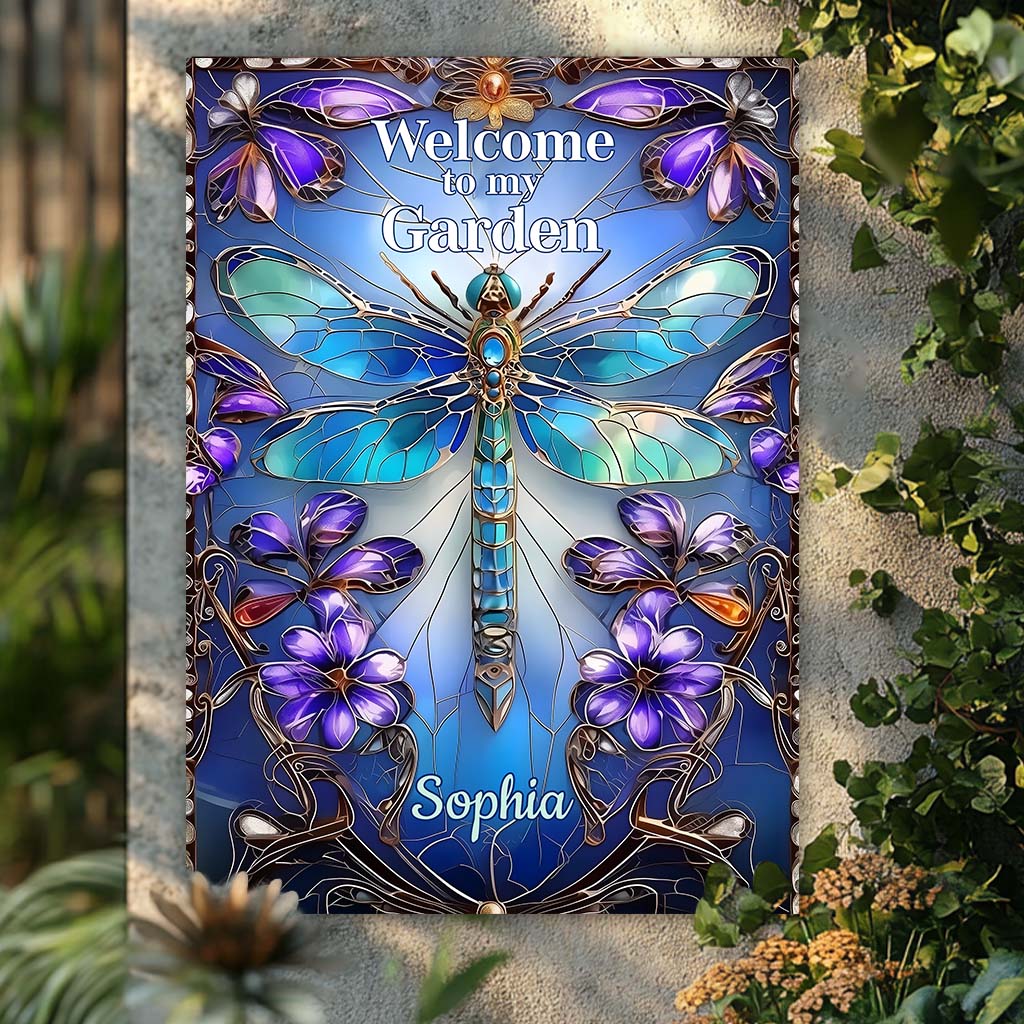 Welcome To My Garden - Personalized Gardening Rectangle Metal Sign