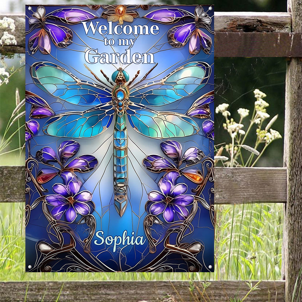 Welcome To My Garden - Personalized Gardening Rectangle Metal Sign