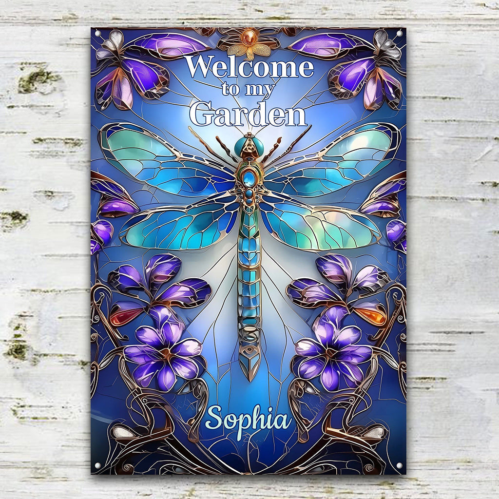 Welcome To My Garden - Personalized Gardening Rectangle Metal Sign