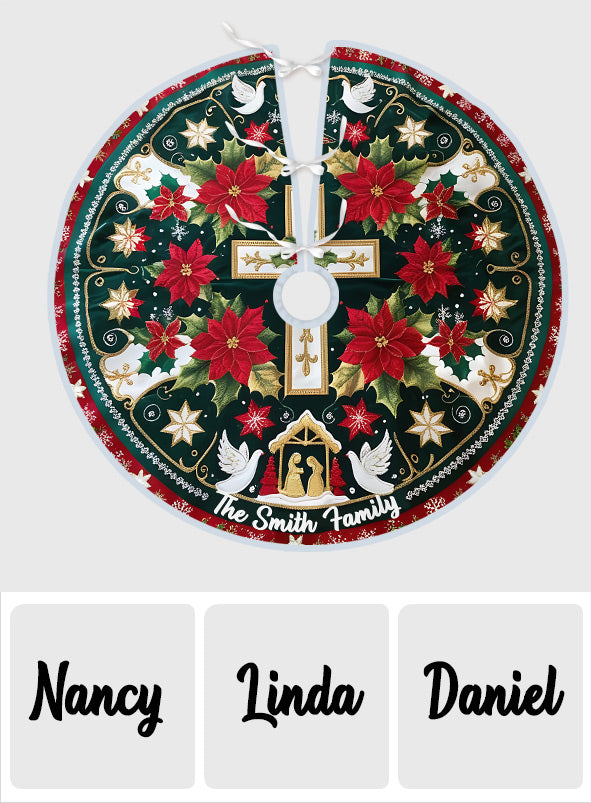 Heilige Familie – Personalisierter christlicher Weihnachtsbaumrock