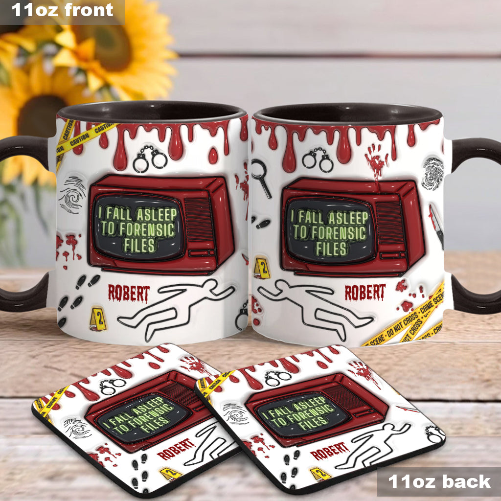 I Fall Asleep For Forensic Files - Personalized Accent Mug