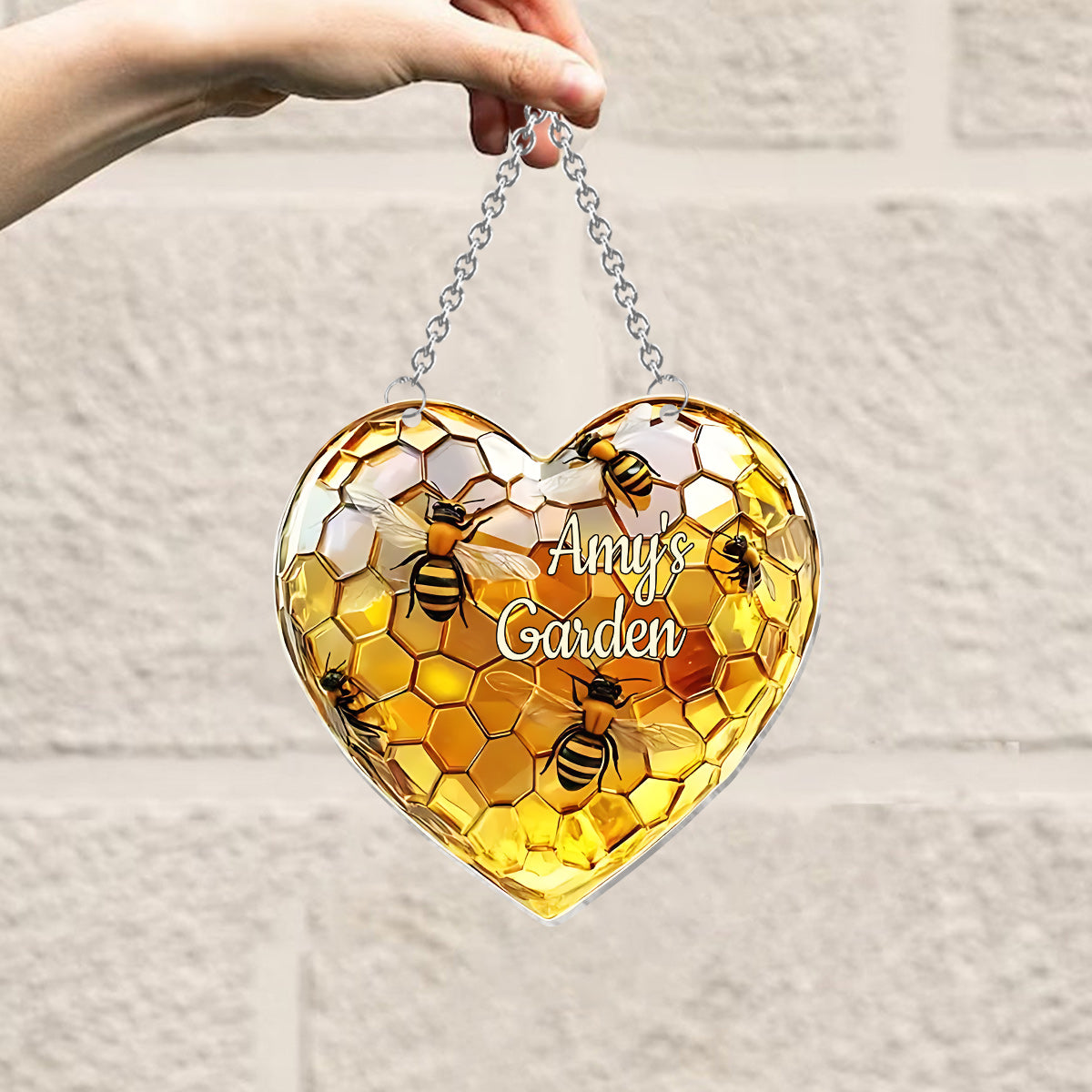 Sweetheart Hive - Personalized Gardening Window Hanging Suncatcher Ornament