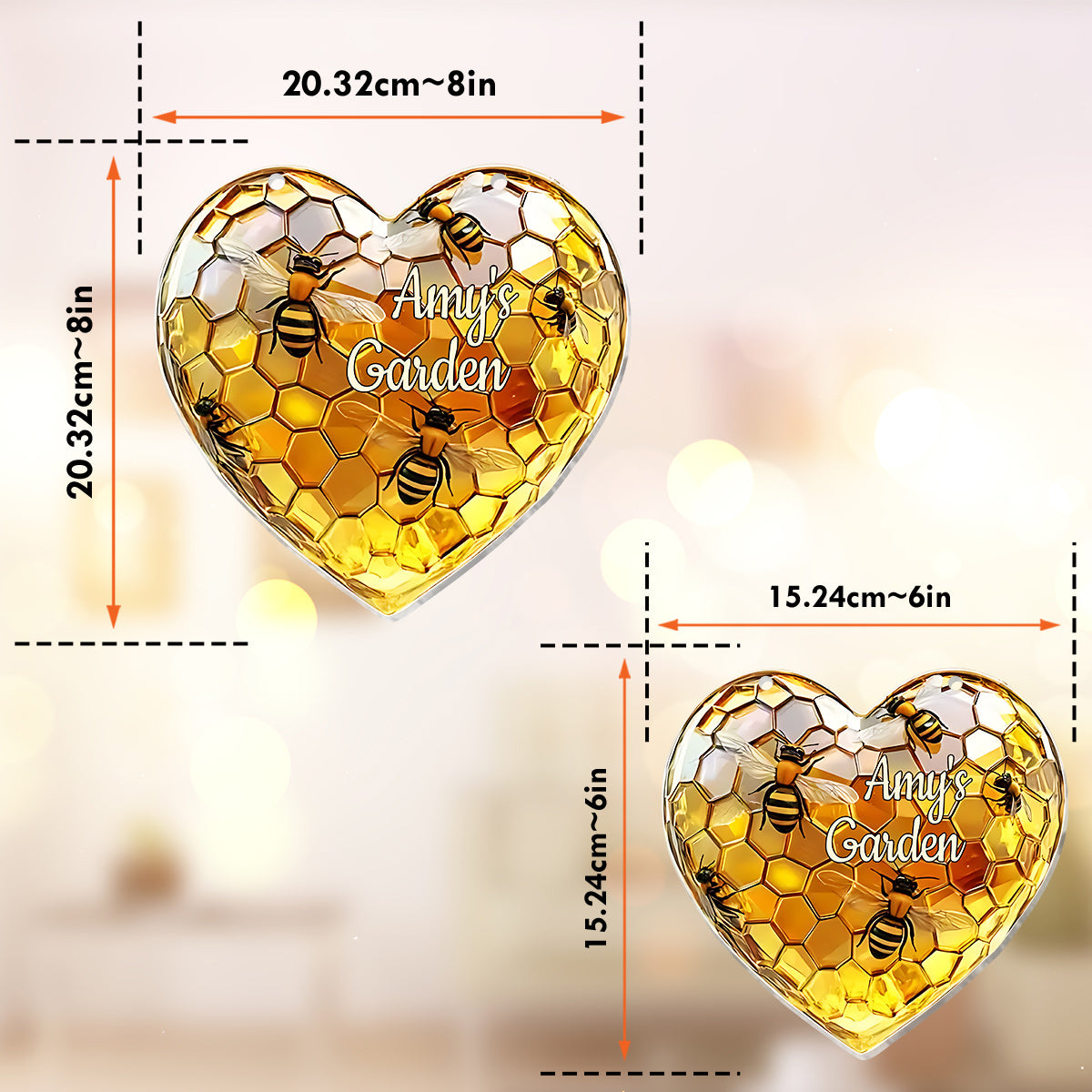 Sweetheart Hive - Personalized Gardening Window Hanging Suncatcher Ornament