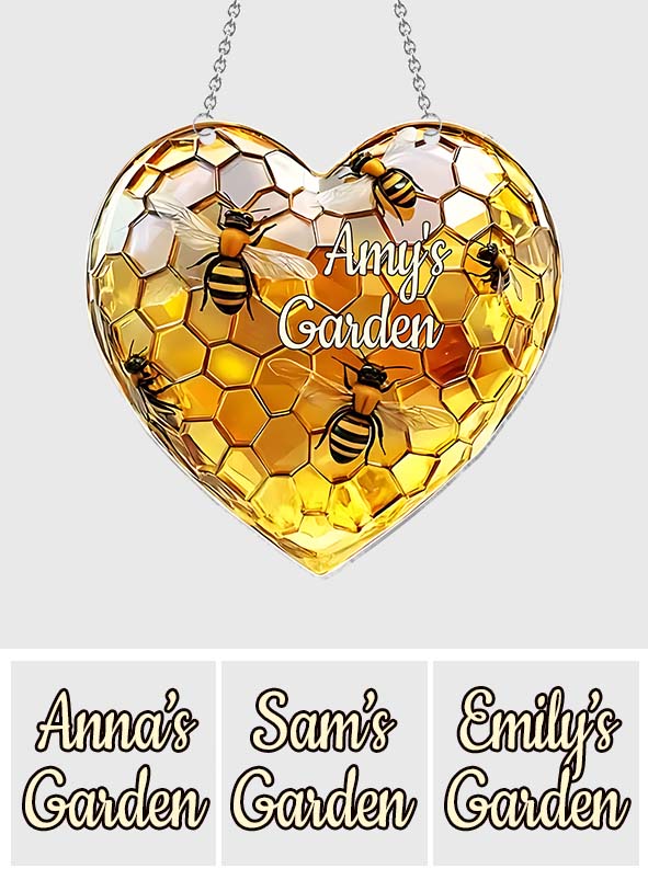 Sweetheart Hive - Personalized Gardening Window Hanging Suncatcher Ornament