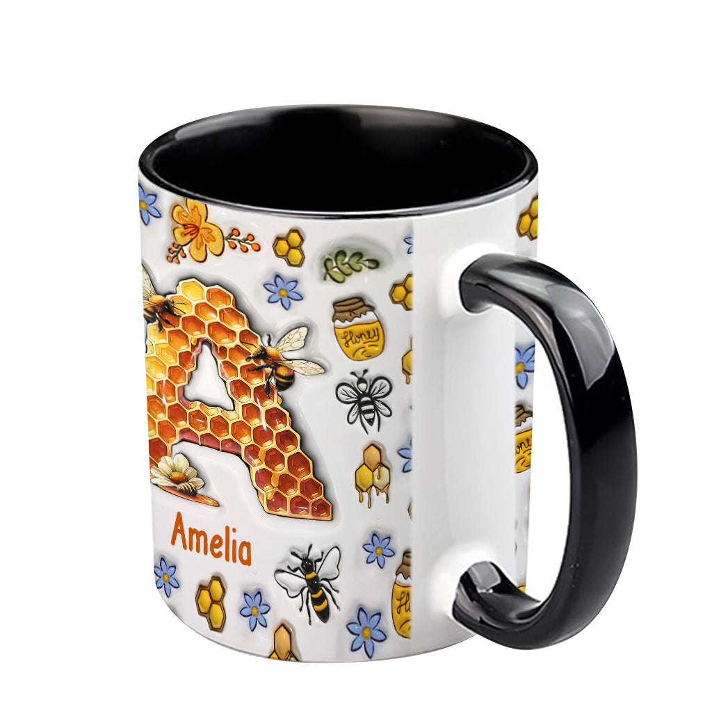 Stunning Bee Letter - Personalized Gardening Accent Mug