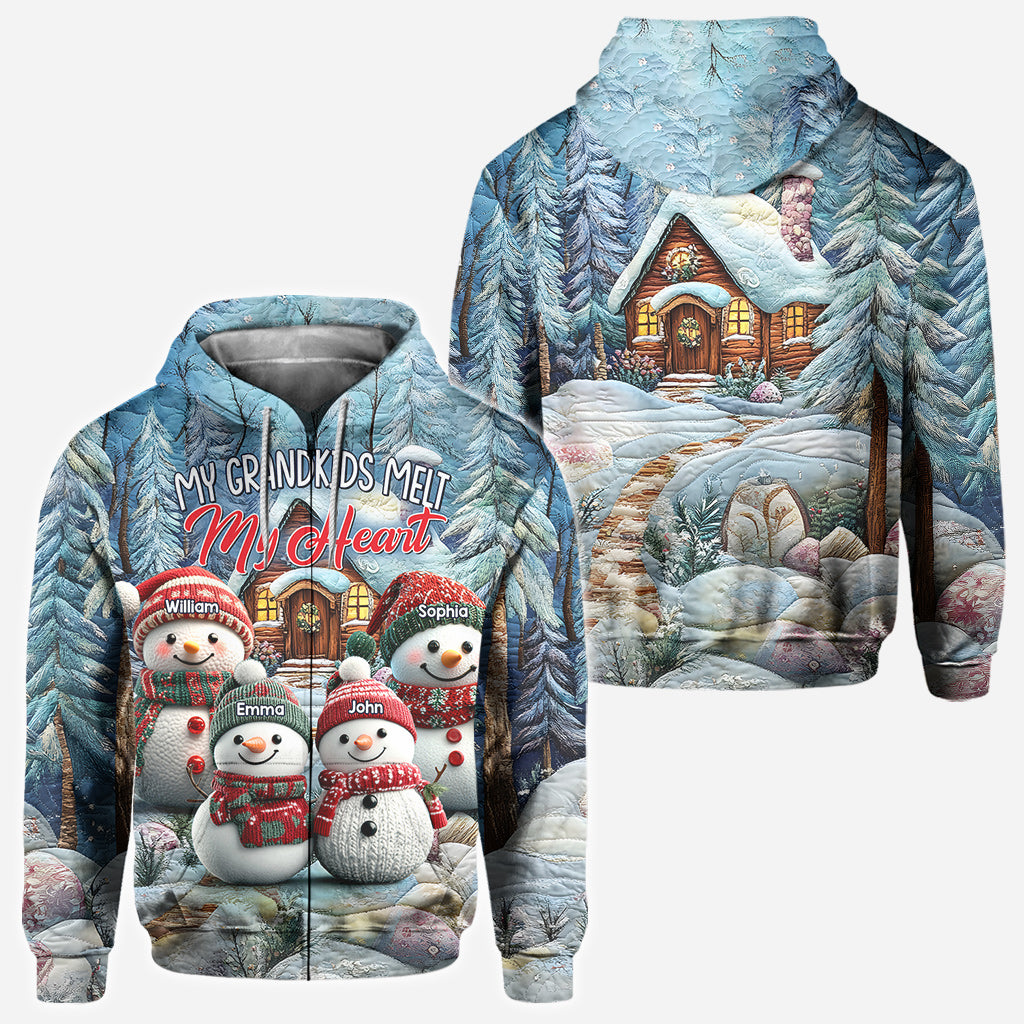 My Grandkids Melt My Heart - Personalized Grandma All Over Shirt