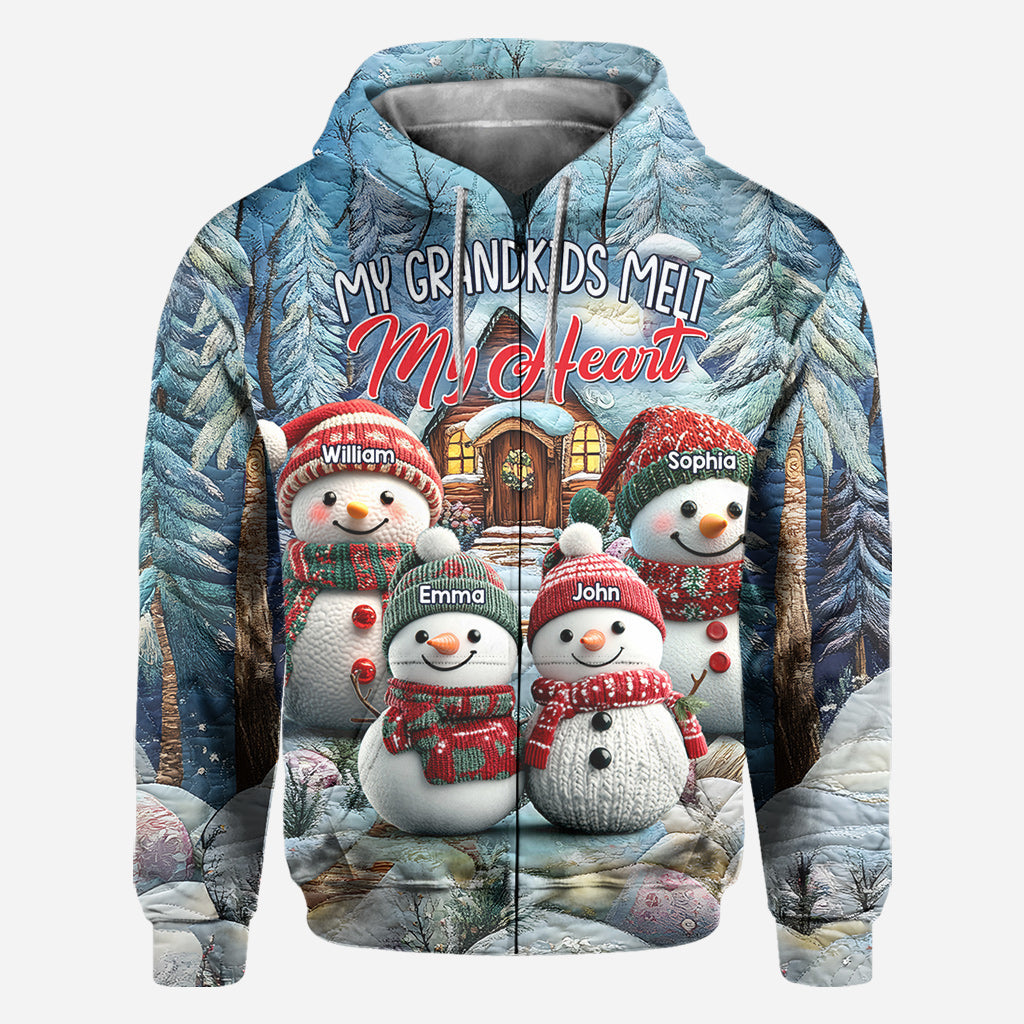 My Grandkids Melt My Heart - Personalized Grandma All Over Shirt