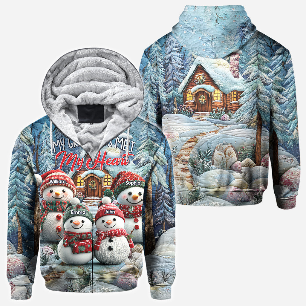 My Grandkids Melt My Heart - Personalized Grandma All Over Shirt