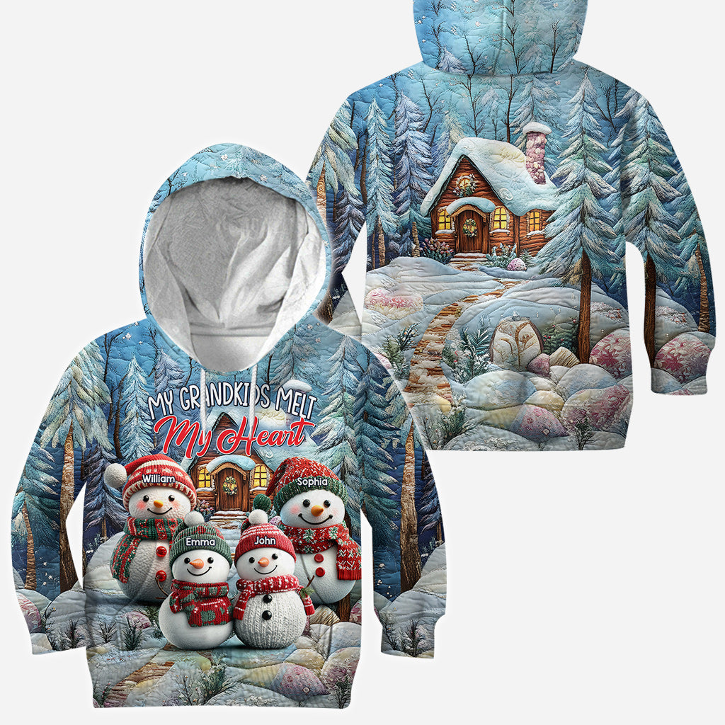My Grandkids Melt My Heart - Personalized Grandma All Over Shirt