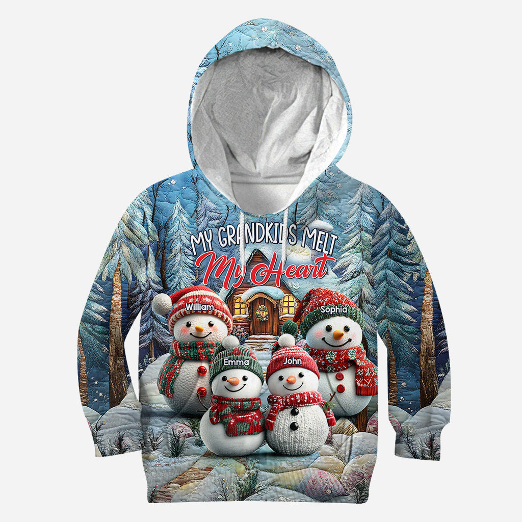 My Grandkids Melt My Heart - Personalized Grandma All Over Shirt