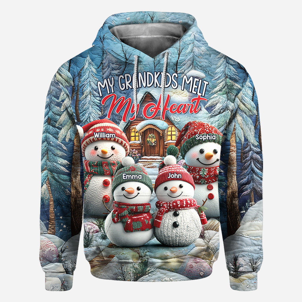 My Grandkids Melt My Heart - Personalized Grandma All Over Shirt