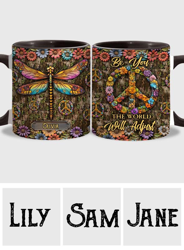 Personalisierte Tasse mit Hippie-Akzent für Hippie-Fans