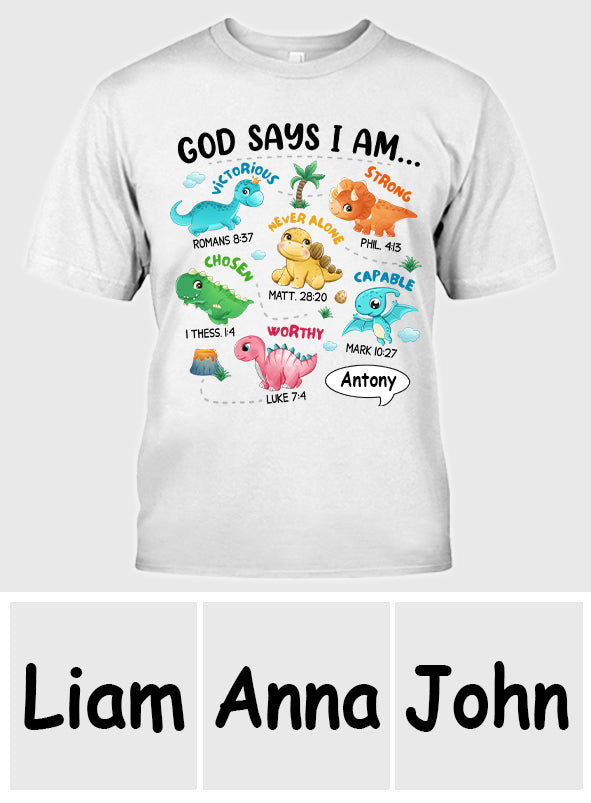 Für Enkelsohn: Ich bin ein Dinosaurier – personalisiertes T-Shirt und Hoodie
