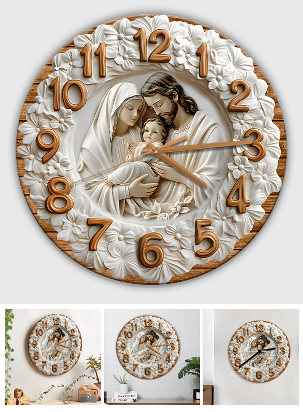 La Sainte Famille - Horloge murale chrétienne