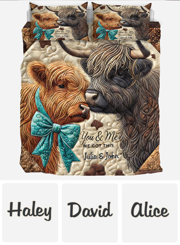 „Du und ich, wir schaffen das“ – personalisiertes Quilt-Set