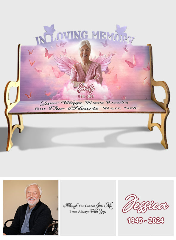 Christmas In Loving Memory Personalized Wooden Bench - A Memorial Gift to Honor Loved Ones