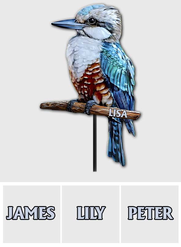 Kookaburra bleu - Décoration de jardin personnalisée en métal