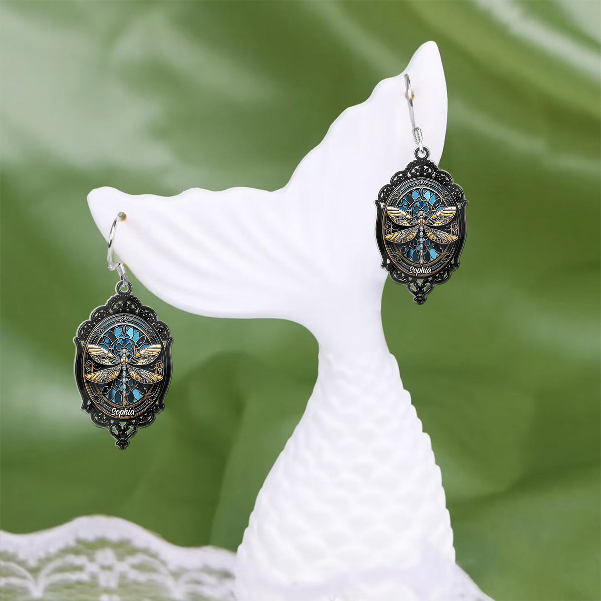 Vintage Dragonfly, Butterfly... - Personalized Gardening Earrings