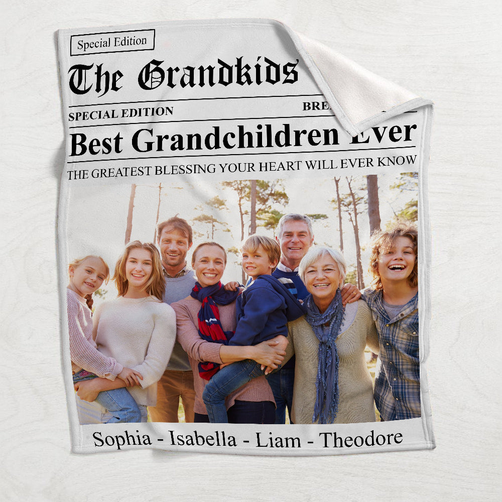 The Grandma Times Best Grandkid Ever - Personalized Grandma Blanket