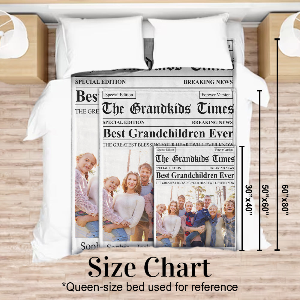 The Grandma Times Best Grandkid Ever - Personalized Grandma Blanket